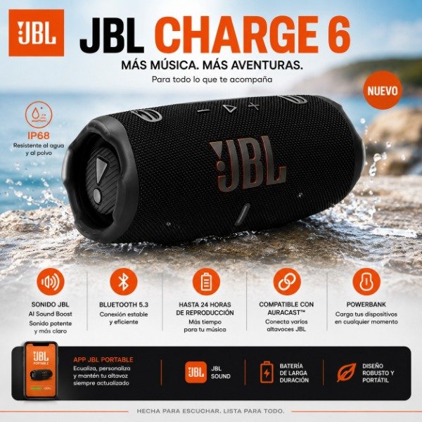 Producto - PARLANTE PORTÁTIL JBL CHARGE 6