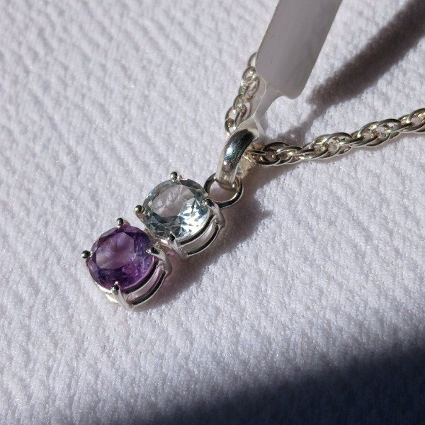 Producto - Dije Plata 925 con amatista y topacio claro - 0