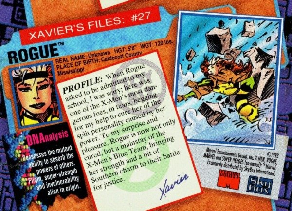 Producto - 1993 SkyBox X-Men Series 2 #27 - Rogue - 1