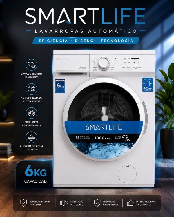 Producto - Lavarropas automático Smartlife 6Kg