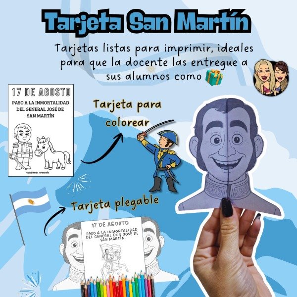 Producto - TARJETAS PARA COLOREAR. 17 DE AGOSTO