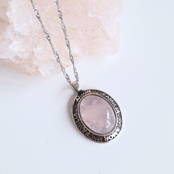 Producto - Collar Frases con Cuarzo Rosa