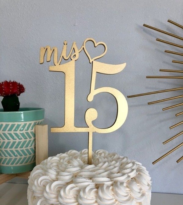 Producto - Topper mis 15 años plástico