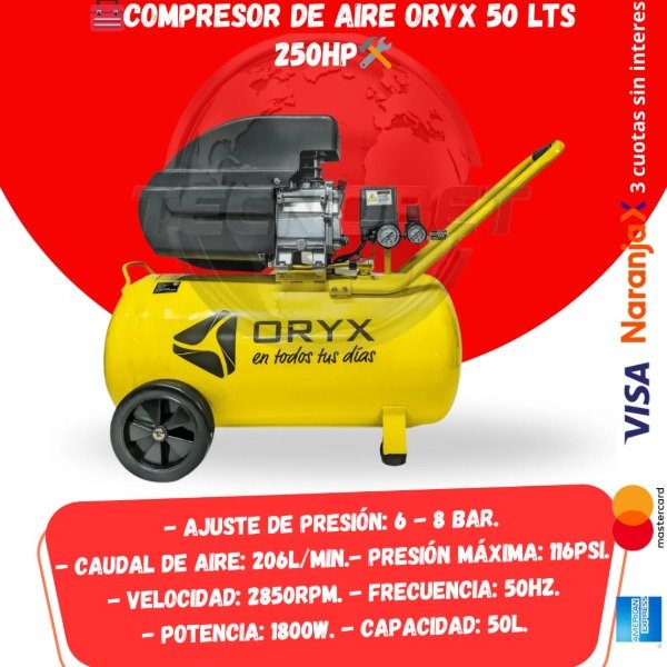 Producto - COMPRESOR ORYX 50LTS, 250HP