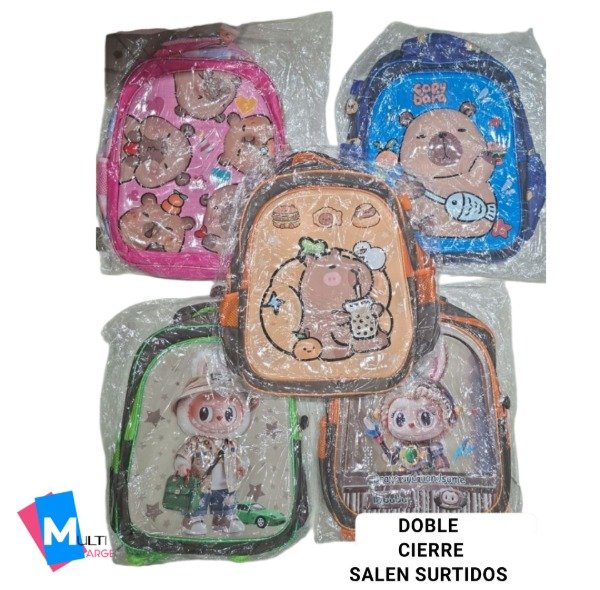 Producto - MOCHILA CAPYBARA-LABUBU DOBLE CIERRE