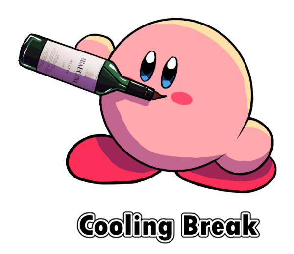 Producto - Sticker Kirby cooling break vinito