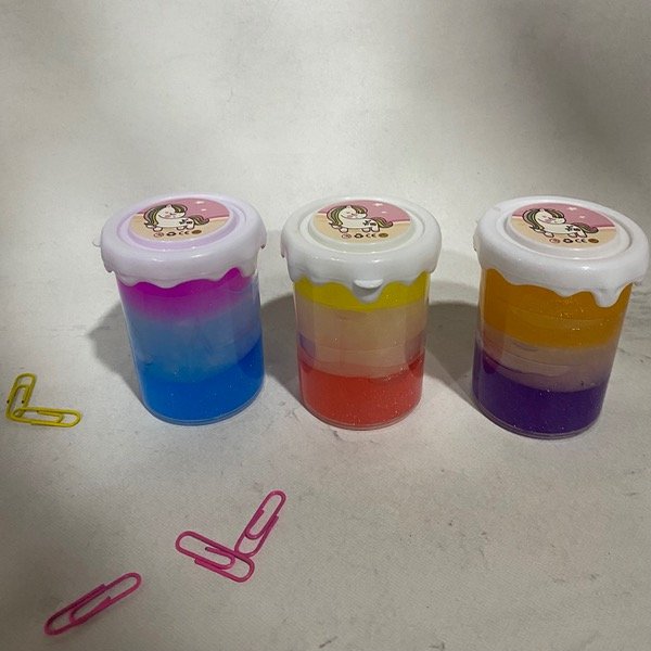 Producto - Slime unicornio tricolor en pote