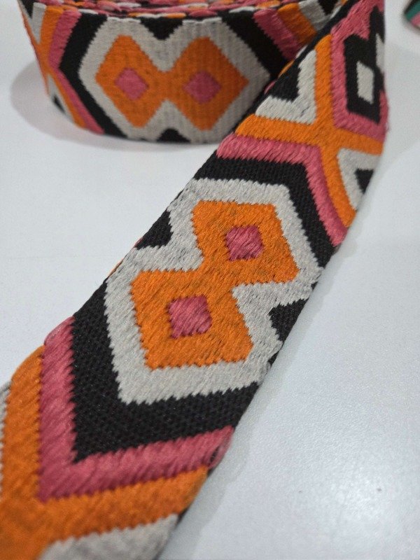 Producto - Cinta Jac 50mm persa gris y NARANJA Y ROSA x mt