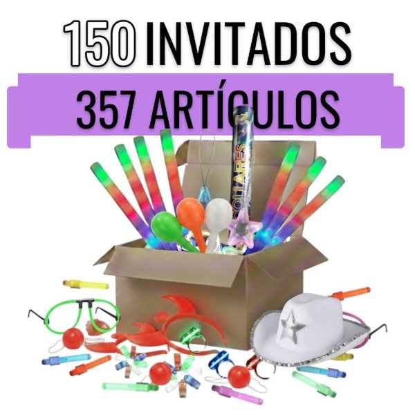 Producto - Combo Luminoso Ideal Fiesta de 15 para 150 invitados con 357 Articulos