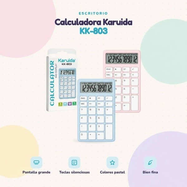 Producto - Calculadora Digital Colores Pastel KARUIDA KK 803 LILA - 4