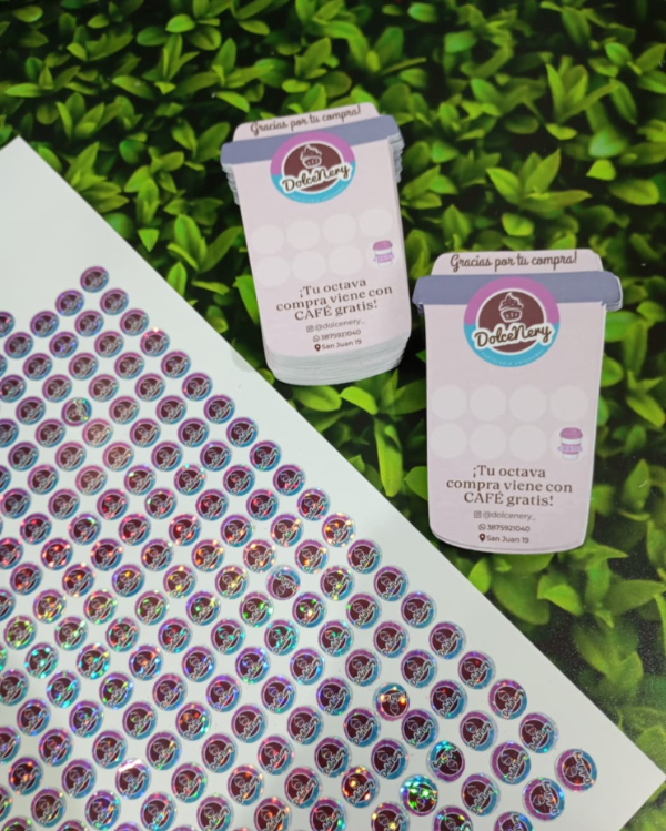 Producto - 100 Tarjetas de fidelidad con forma personalizada
