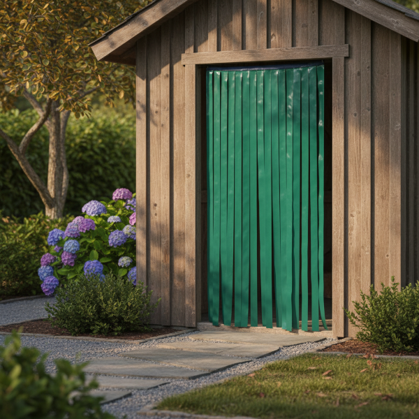 Producto - Cortina Tiras Plásticas Anti moscas Color Verde