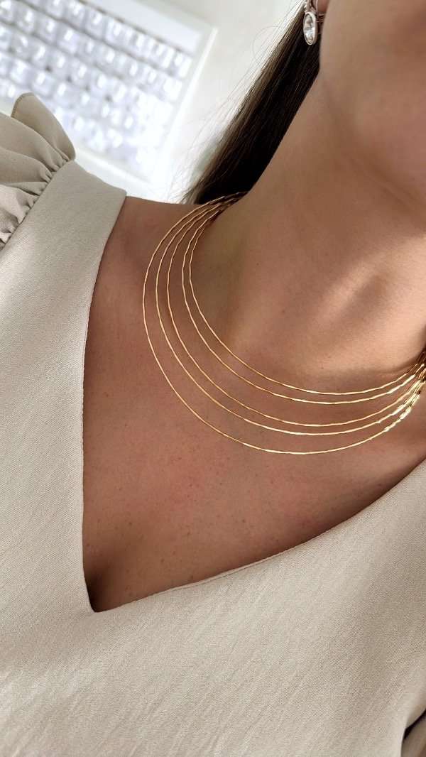 Producto - Gargantilla rígida Cascada dorada FANTASÍA