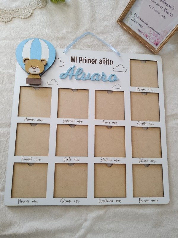 Producto - Cartel/ tablón de primer año osito en globo - 1