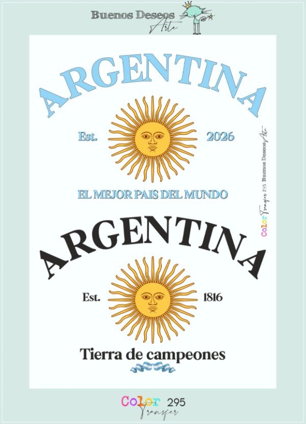 Producto - Lámina DTF TEXTIL Colección Orgullo Argentino - 295