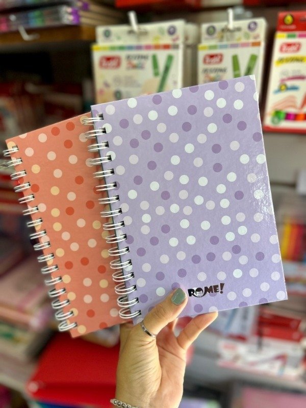 Producto - Cuaderno A5 Cuadriculado Rome! Tapa Dura Lunares