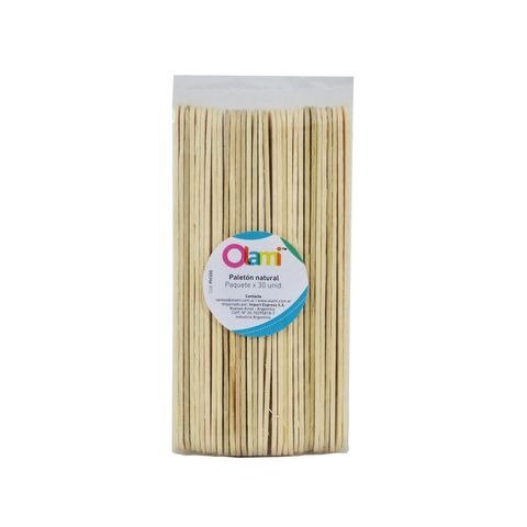 Producto - PALITOS DE HELADO PALETON NATURAL BOLSA X30 UNIDADES OLAMI -