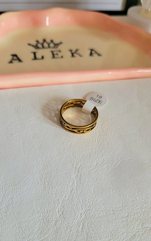 Producto - Anillo guardas(talle18) de acero dorado - 2