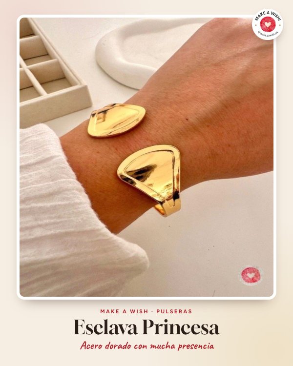 Producto - Pulseras esclavas acero dorado princesa - 0
