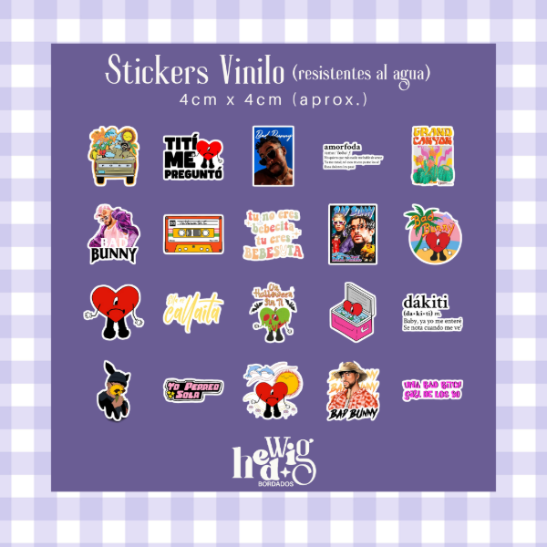 Producto - Pack 20 Stickers Vinilo BAD BUNNY