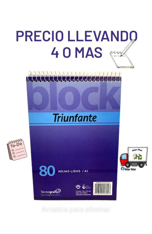 Producto - Block triunfante espiralado A5 (cantidad)