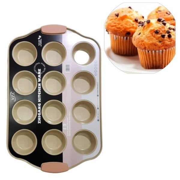 Producto - MOLDE CUPCAKES MUFFIN X12 TEFLON ASAS SILICONA REPOSTERIA