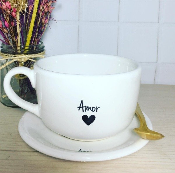 Producto - SET PLATO REDONDO + TAZON AMOR