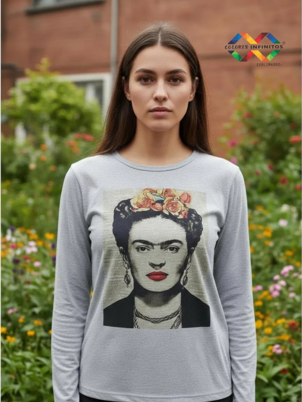 Producto - REMERA MANGAS LARGAS -FRIDA KALHO-POLIESTER TALLE M - 0