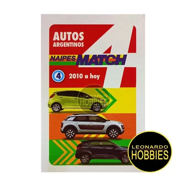 Producto - Cartas Retro Autos Argentinos - Desde 2010 a Hoy Match 4 Original