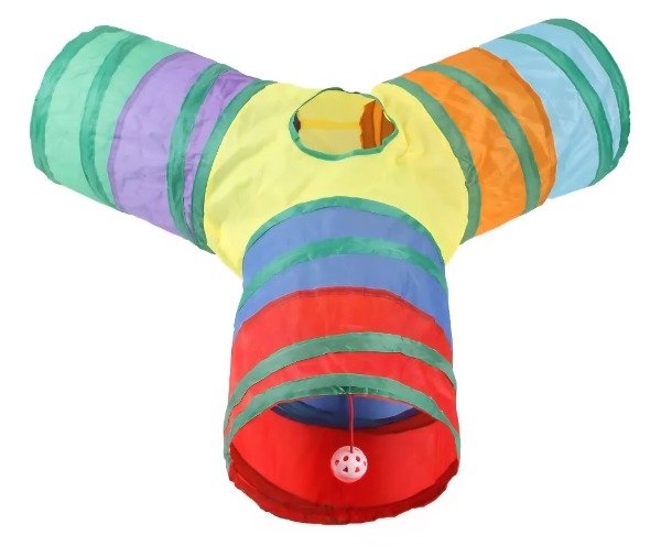 Producto - Tunel Arcoiris Plegable Para Gatos 3 Salidas
