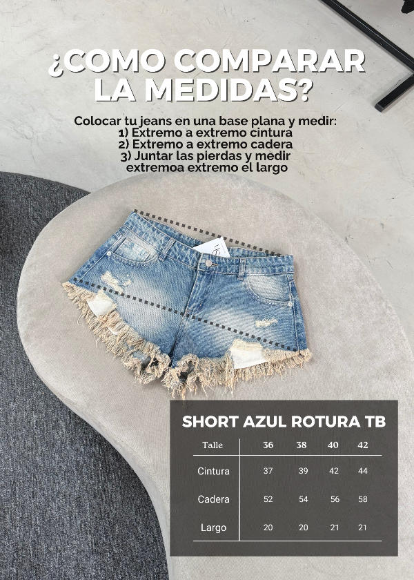 Producto - Short Azul Roturas TB - 3