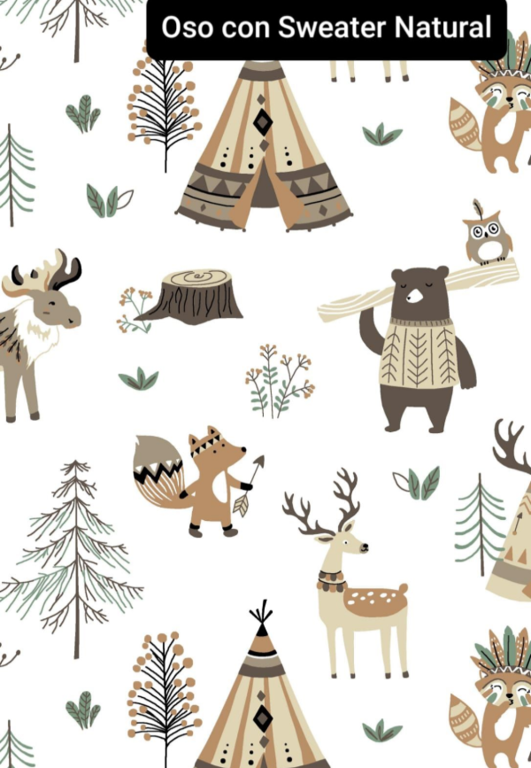 Producto - Gabardina Estampada oso con suéter Beige