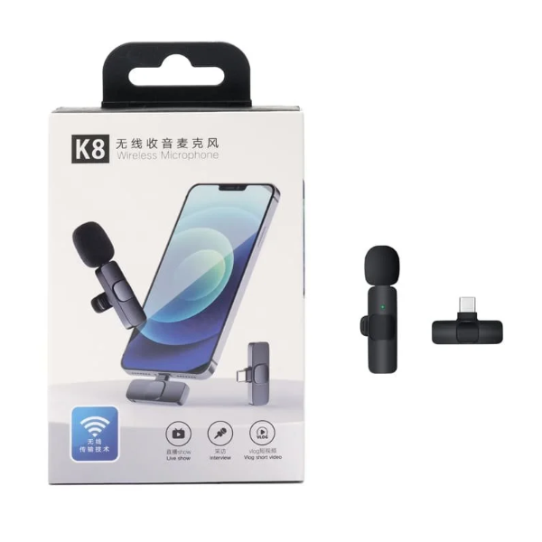 Producto - Microfono K8 Inalambrico con Adaptador tipo C