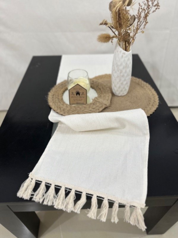Producto - Tussor white con flecos