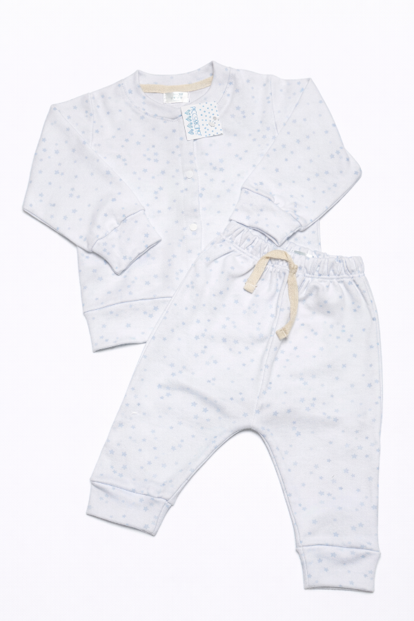 Producto - Campera over y babucha estrellas interlock