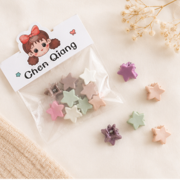 Producto - Mini Broches Para Pelo Estrellas Pastel x6