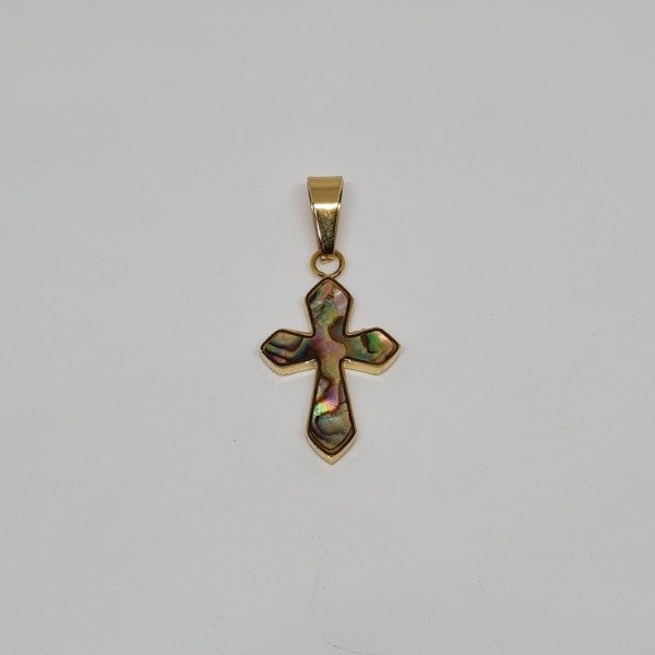 Producto - Dije cruz acero dorado