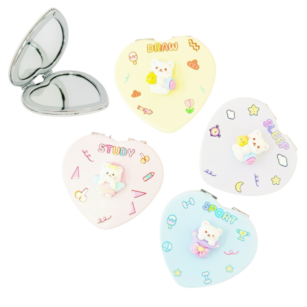 Producto - Espejo de cartera doble corazón osito MELY