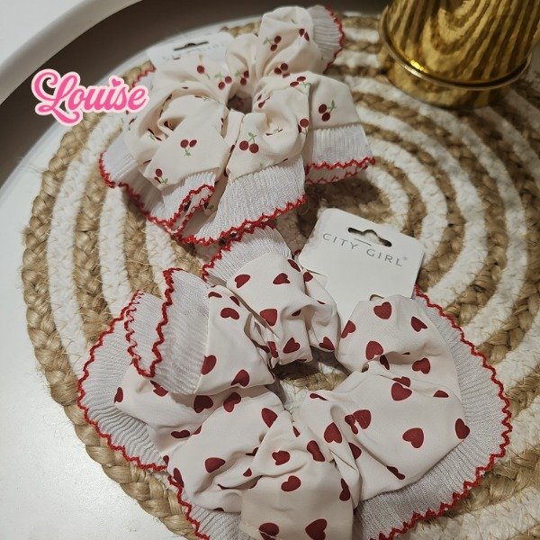 Producto - Colita para el cabello - Cerezas y Corazones