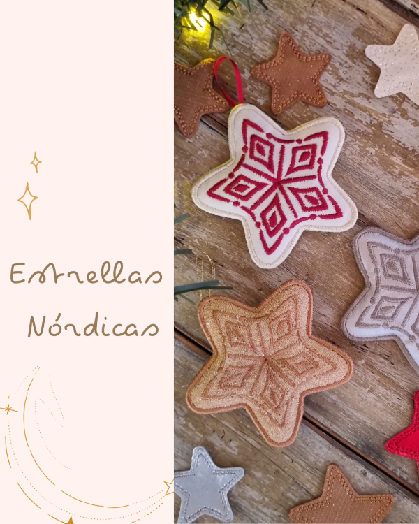 Producto - Navidad 2025 - Deco Navideña en tela - "Estrellas Nórdicas" - Estrellas
