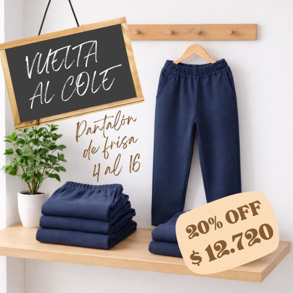 Producto - Pantalon de frisa con puño (Talles 2 al 16)