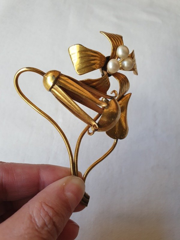 Producto - Broche 40s Jardín de Oro - Flores Exóticas - 2