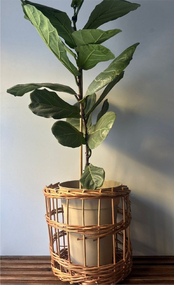 Producto - Portamaceta: cesto mimbre calado