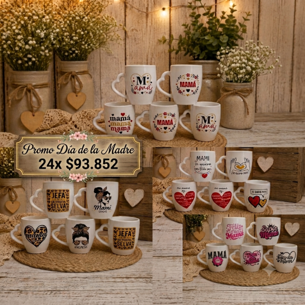 Producto - COMBO X24 TAZAS BOMBE MAMÁ CON ASA CORAZÓN - 0