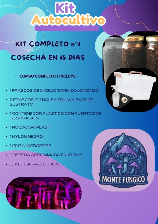 Producto - Kit Completo nro 1  Micelio + Sustrato + Caja Fructificadora + Accesorios