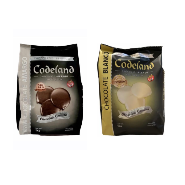 Producto - Combo Codeland 1/2 Top crem Blanco + 1/2 Top crem 72/ Amargo (fraccionado)
