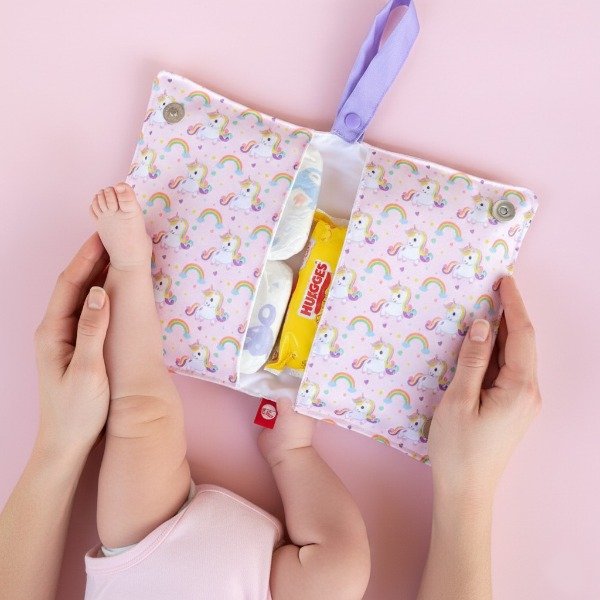 Producto - Portapañal Rayo el unicornio + Tarjetón bienvenida