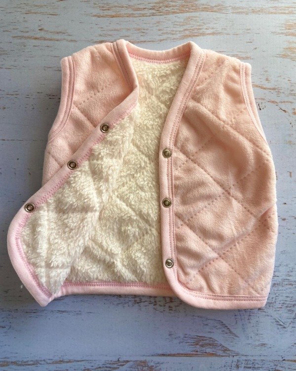 Producto - Chaleco de Plush con Corderito (Talle 0 al 3)