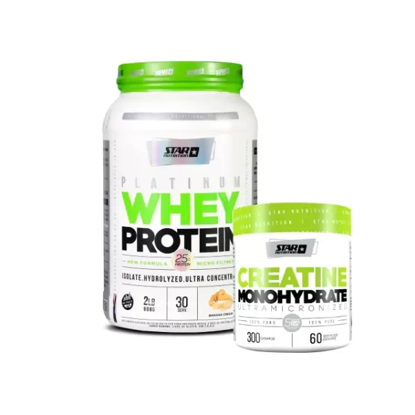 Producto - Combo Masa Muscular Star Nutrition (PROTEINA EN TARRO Y CREATINA EN TARRO)