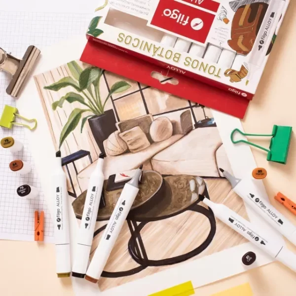 Producto - Marcador artistico doble punta Alloy BOTANIC x12